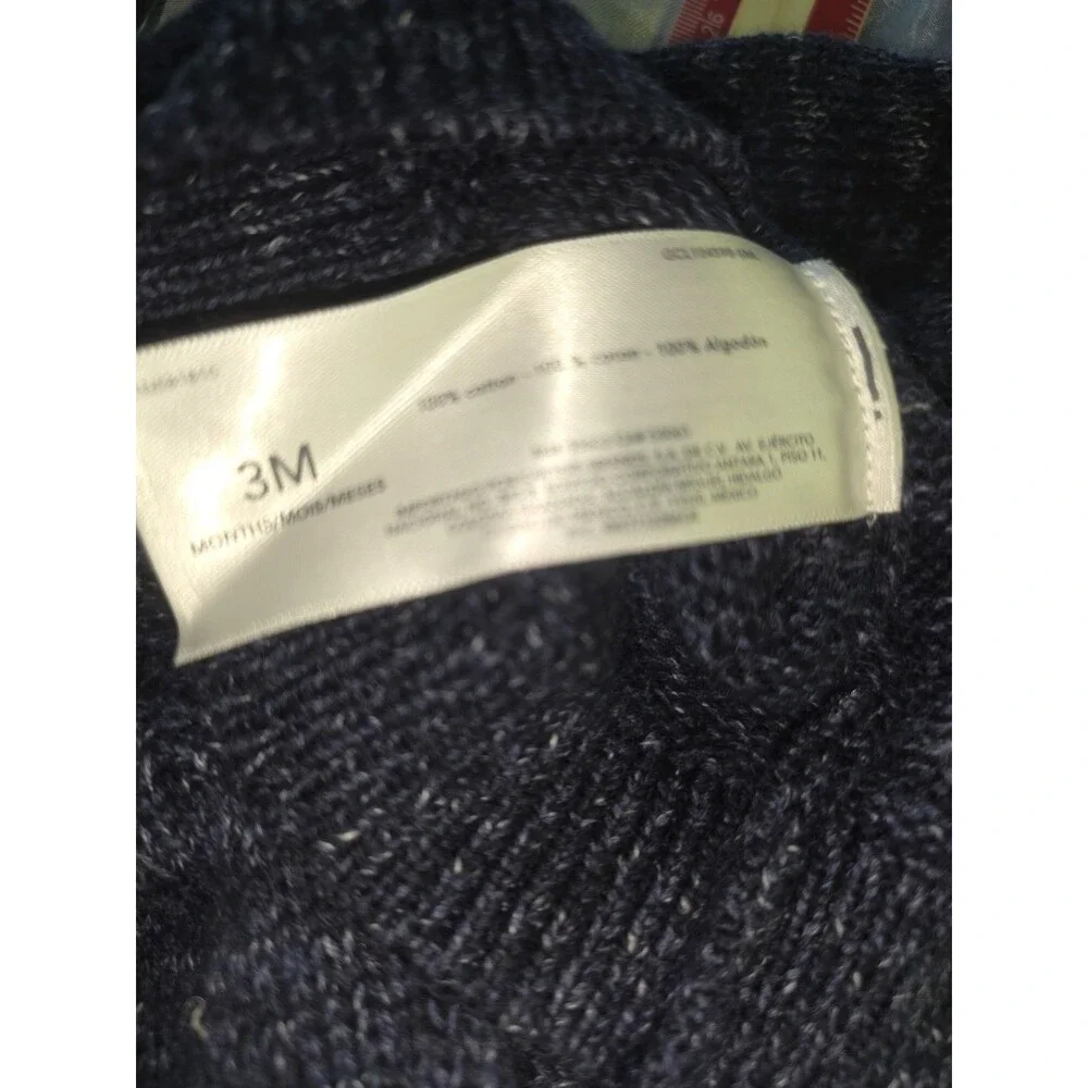 NWT Baby Bgosh OshKosh Shawl Collar Cardigan Sweater Navy Marled Knit Boys 3M